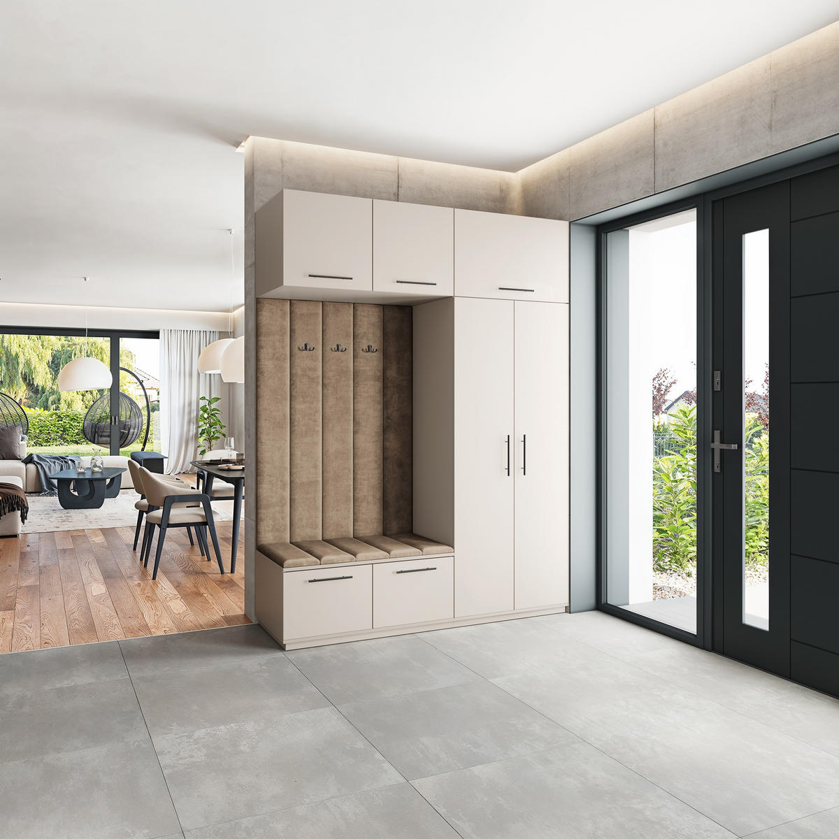 GARDEROBENSCHRANK REMA 180/240/60 cm Modern Garderobe-Set Kaschmir - Kaschmir/Beige, Holzwerkstoff (180/240/60cm) - MASSENO