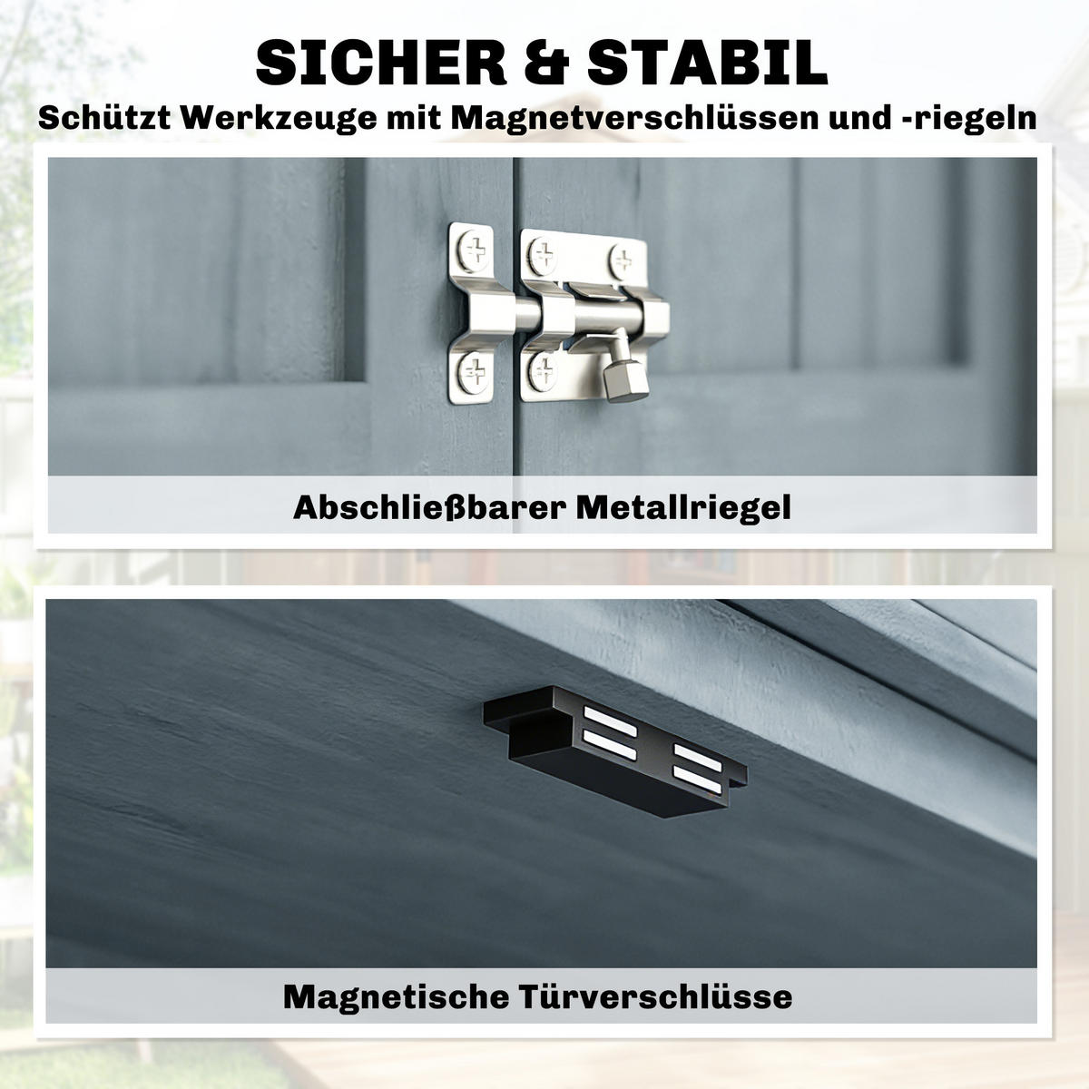 GARTENSCHRANK Tannenholz Grau - Grau, Holz (54/170/85cm) - Outsunny