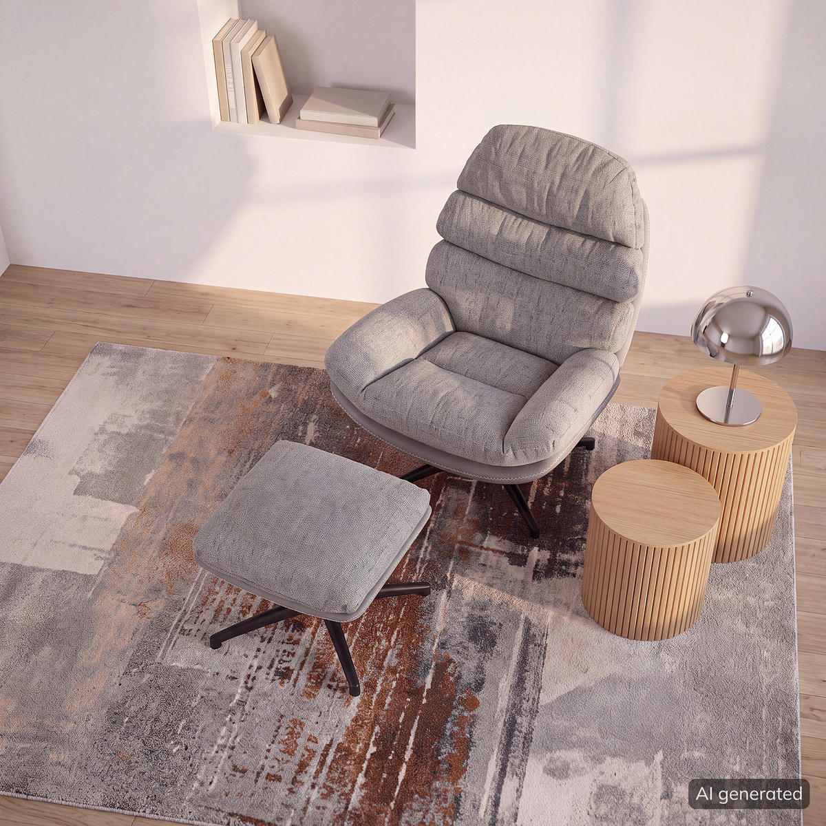 RELAXSESSEL - Schwarz/Grau, Kunststoff/Textil (78/102/90cm) - home24
