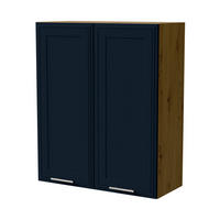 HÄNGESCHRANK Salo W4/80 Eiche Artisan / Indigo Matt 80 / 32,5 / 96cm - Eiche Artisan/Dunkelblau, Holz/Holzwerkstoff (80/96/32.5cm) - Feldmann-Wohnen