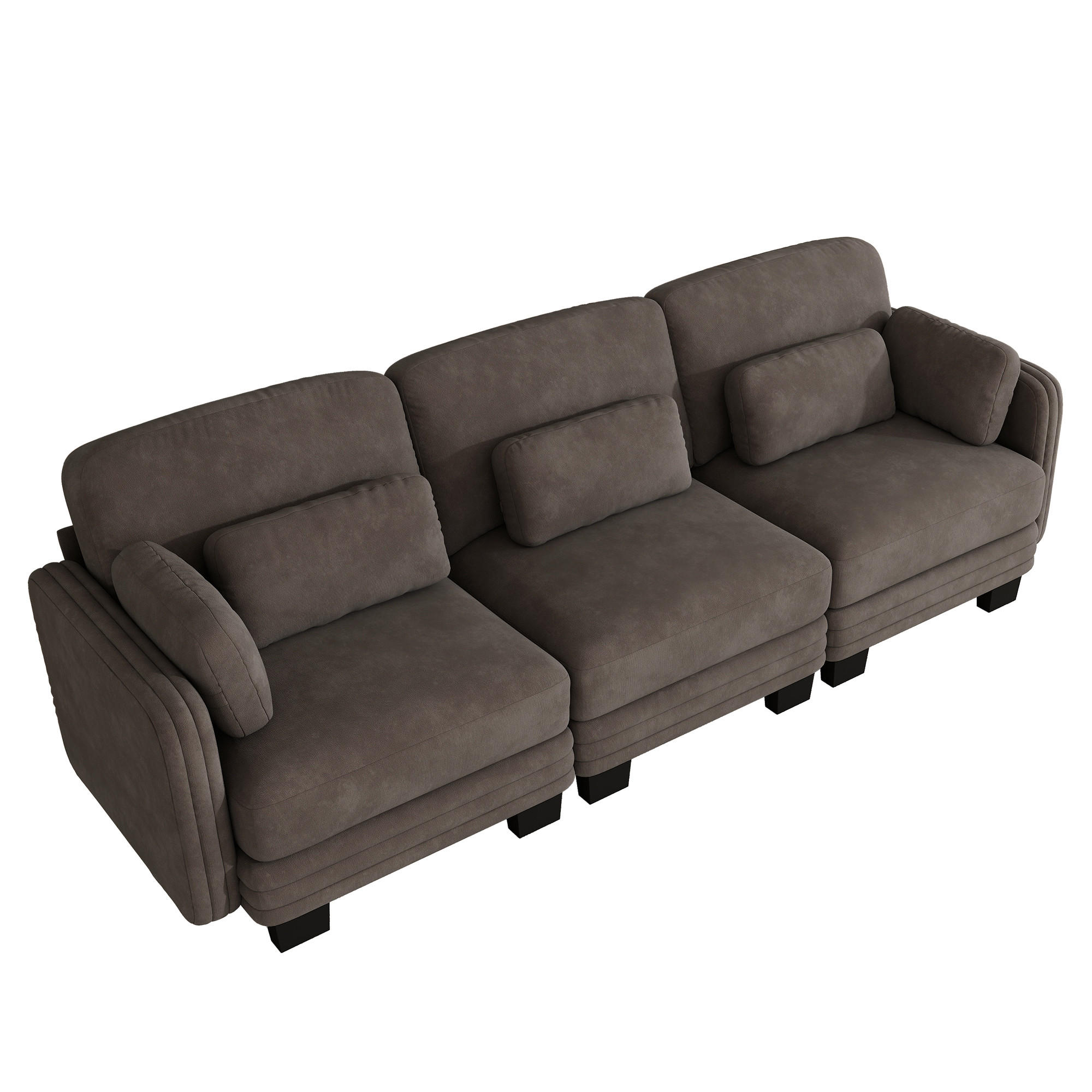 ComfortXL 3-Sitzer-Sofa Braun 253x88x88 cm