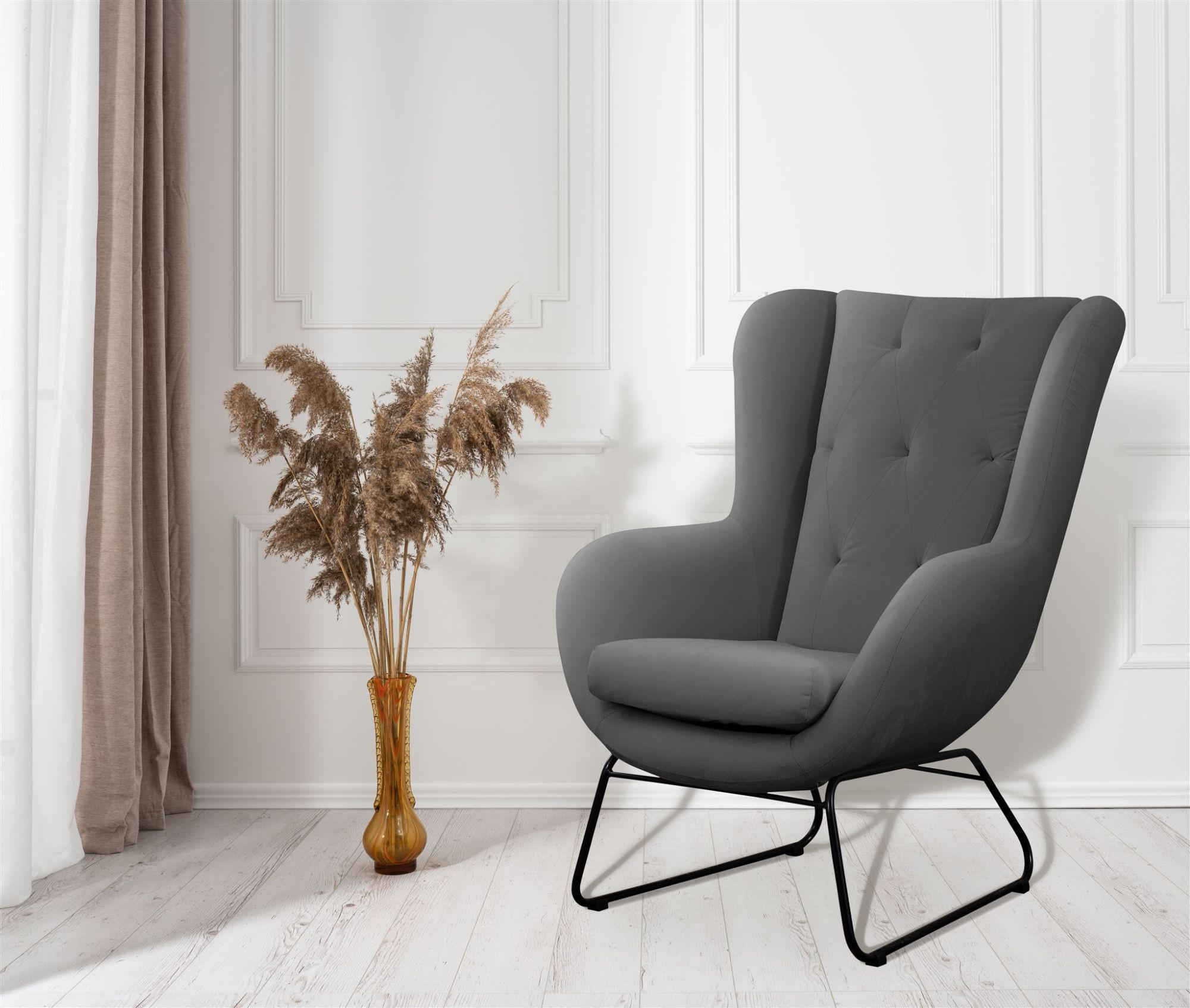 SESSEL Artemis In Kronos - Hellgrau, Holzwerkstoff/Textil (80/105/100cm) - Fun Möbel
