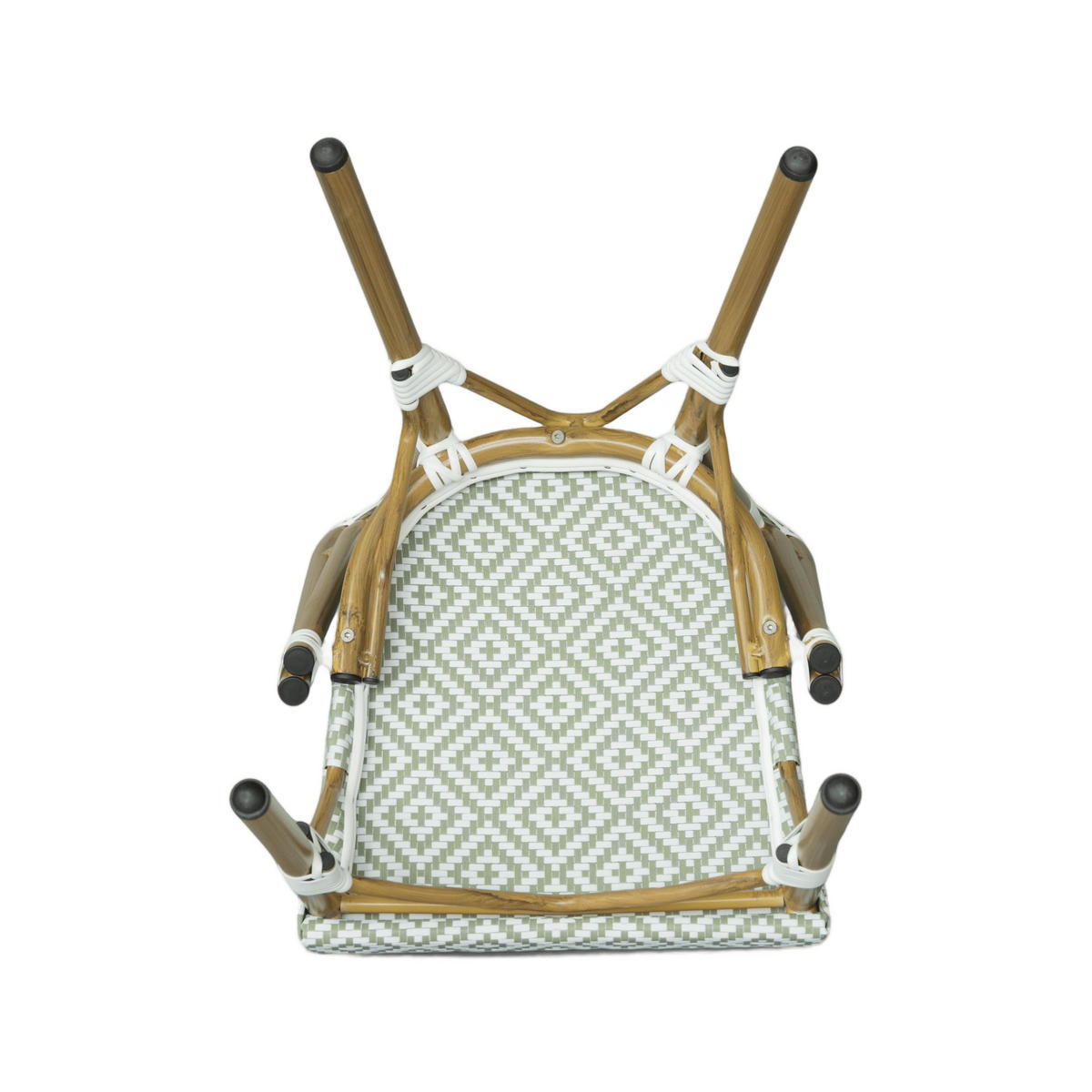 GARTENSTÜHLE Stapelbare Schefflera Weiß Grün 2er-Set - Braun, Metall (45/85/57cm) - Mobili Rebecca