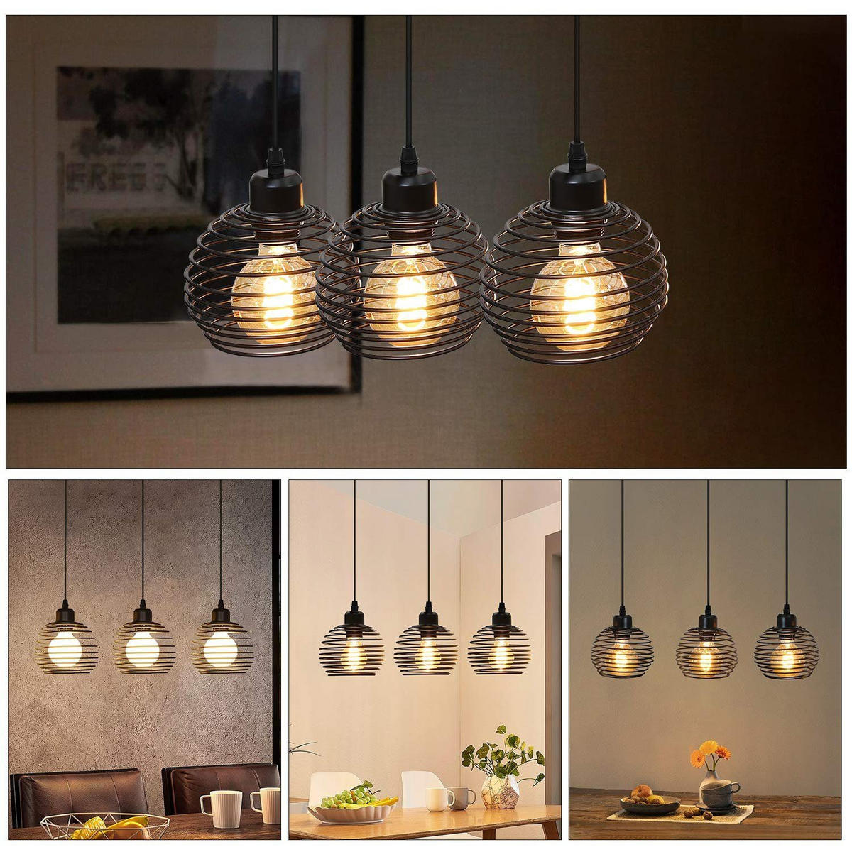 PENDELLEUCHTE Kaelisyn 50/15/144 cm - Schwarz, Metall (50/15/144cm) - ZMH