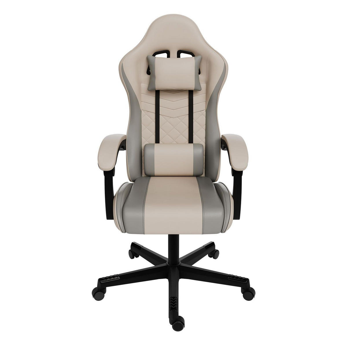 GAMINGSTUHL HyperSeat beige/hellgrau - Beige, Kunststoff (63/131/121cm) - Juskys