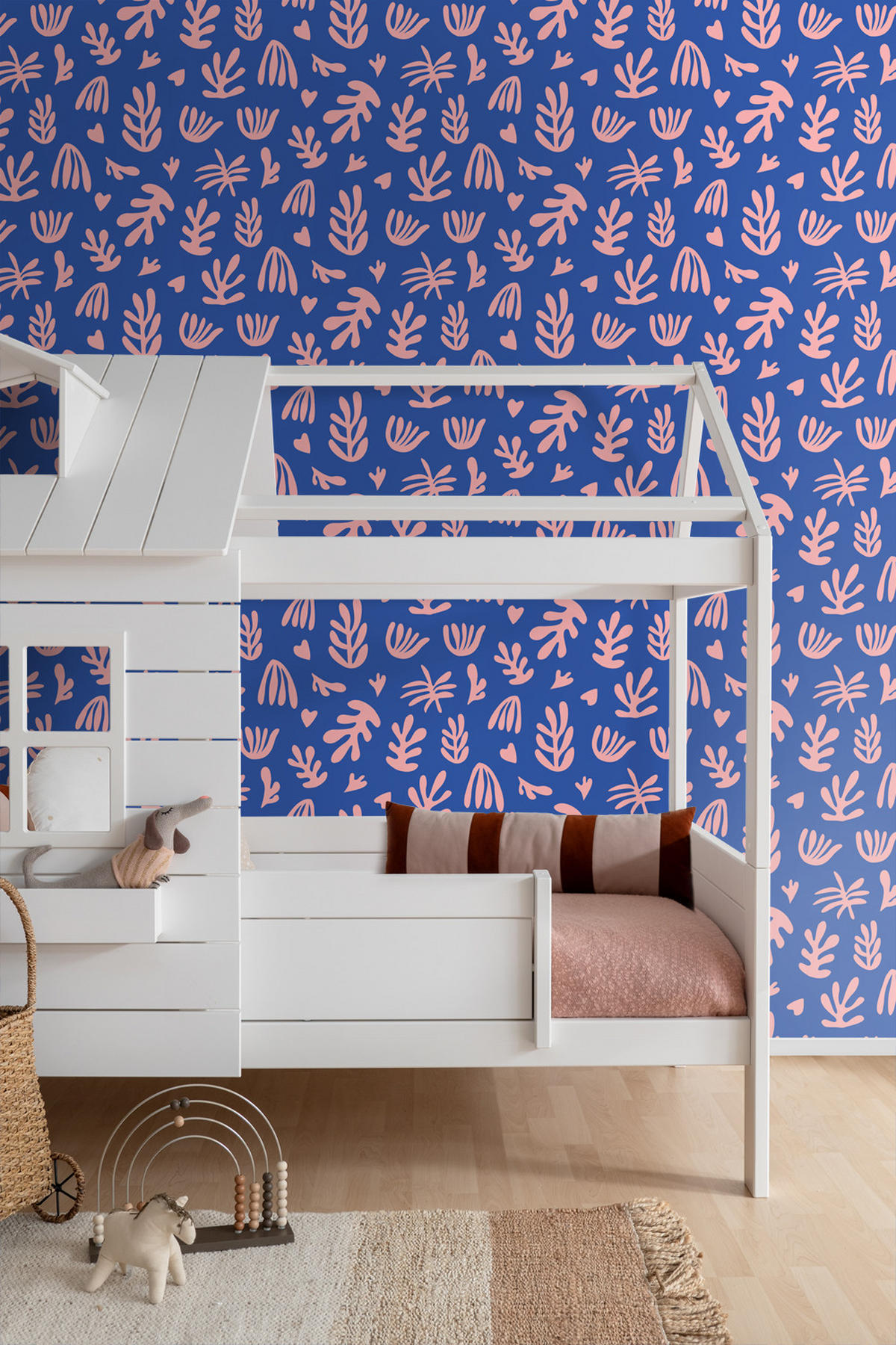 TAPETE Pflanzen im Matisse-Stil 50 x 900 cm - Blau, Papier (50/900cm) - ESTAhome