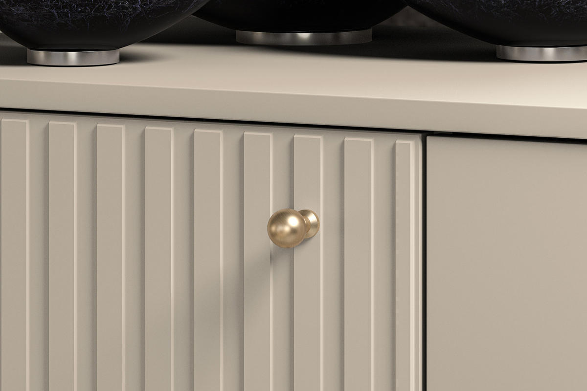 KOMBIKOMMODE DROMA mit Goldelementen, Creme - Creme, Holz (120/85/40cm) - KONSIMO®