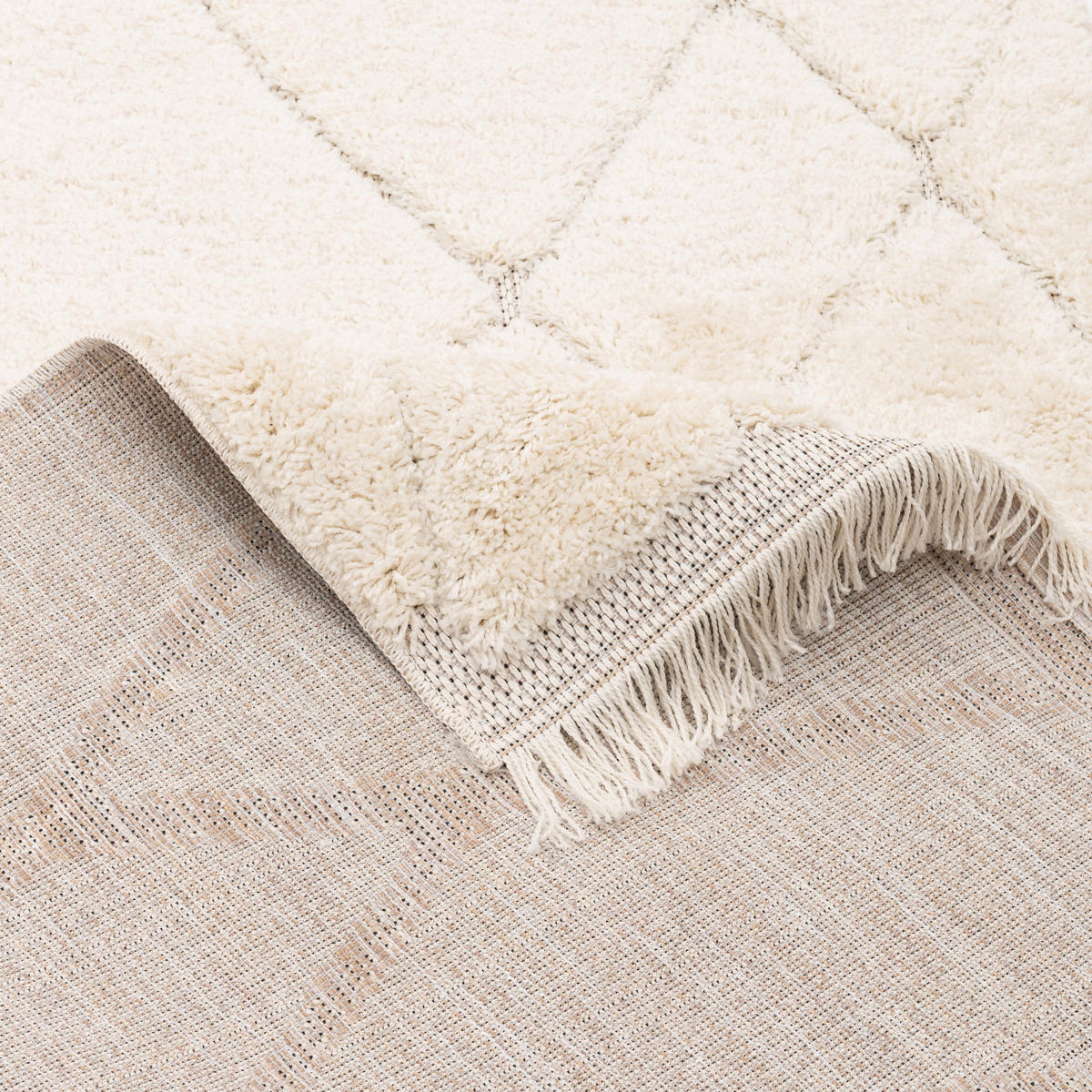 IN & OUTDOOR TEPPICH SHAGGY SYLT RAUTEN - Creme, Textil (80/150cm) - Pergamon
