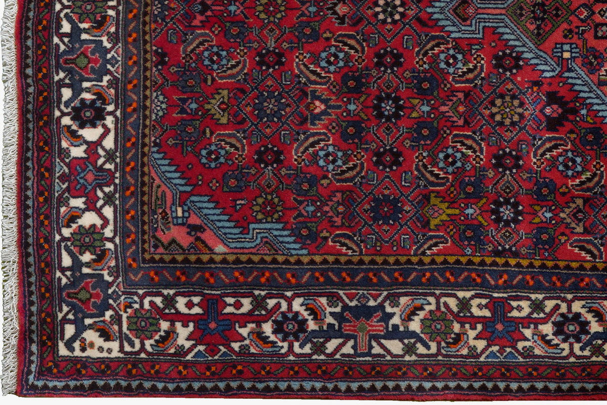 ORIENTTEPPICH handgeknüpft Assadabad Rot 207/133 cm Schurwolle - Rot, Textil (133/207cm) - Looma