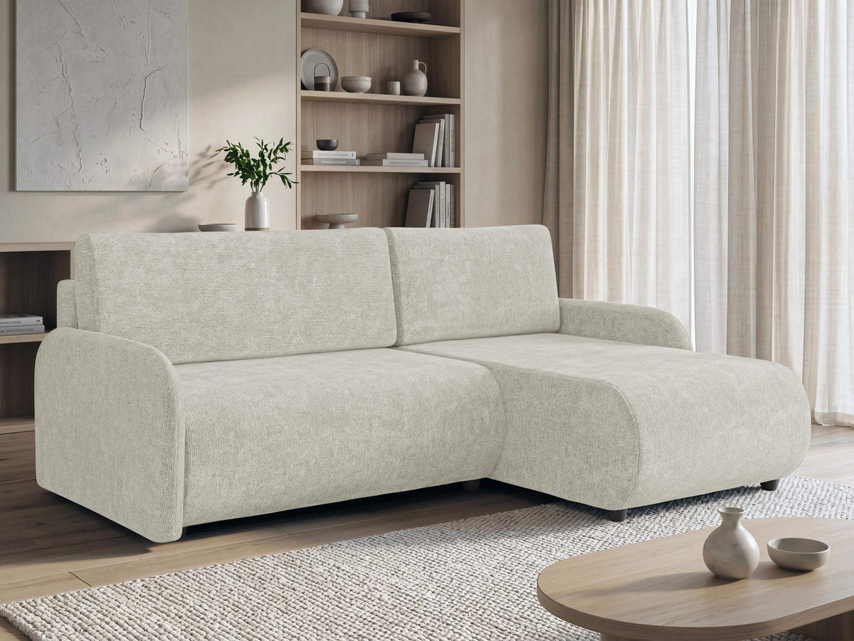 ECKSCHLAFSOFA Nest - Creme/Schwarz, Holz/Kunststoff (233/160cm) - MIRJAN24