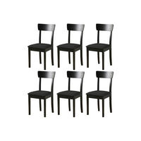 STUHL Hugo 1 (6er Set) - Schwarz, Holz (43/86/40cm) - Leaf Design