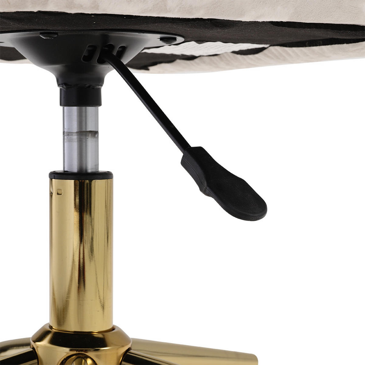 SCHREIBTISCHSTUHL Höhenverstellbar 360°-Drehbar Armlehnen Rollen Samt Beige - Beige/Goldfarben, Textil/Metall (60/88/50cm) - Livingandhome