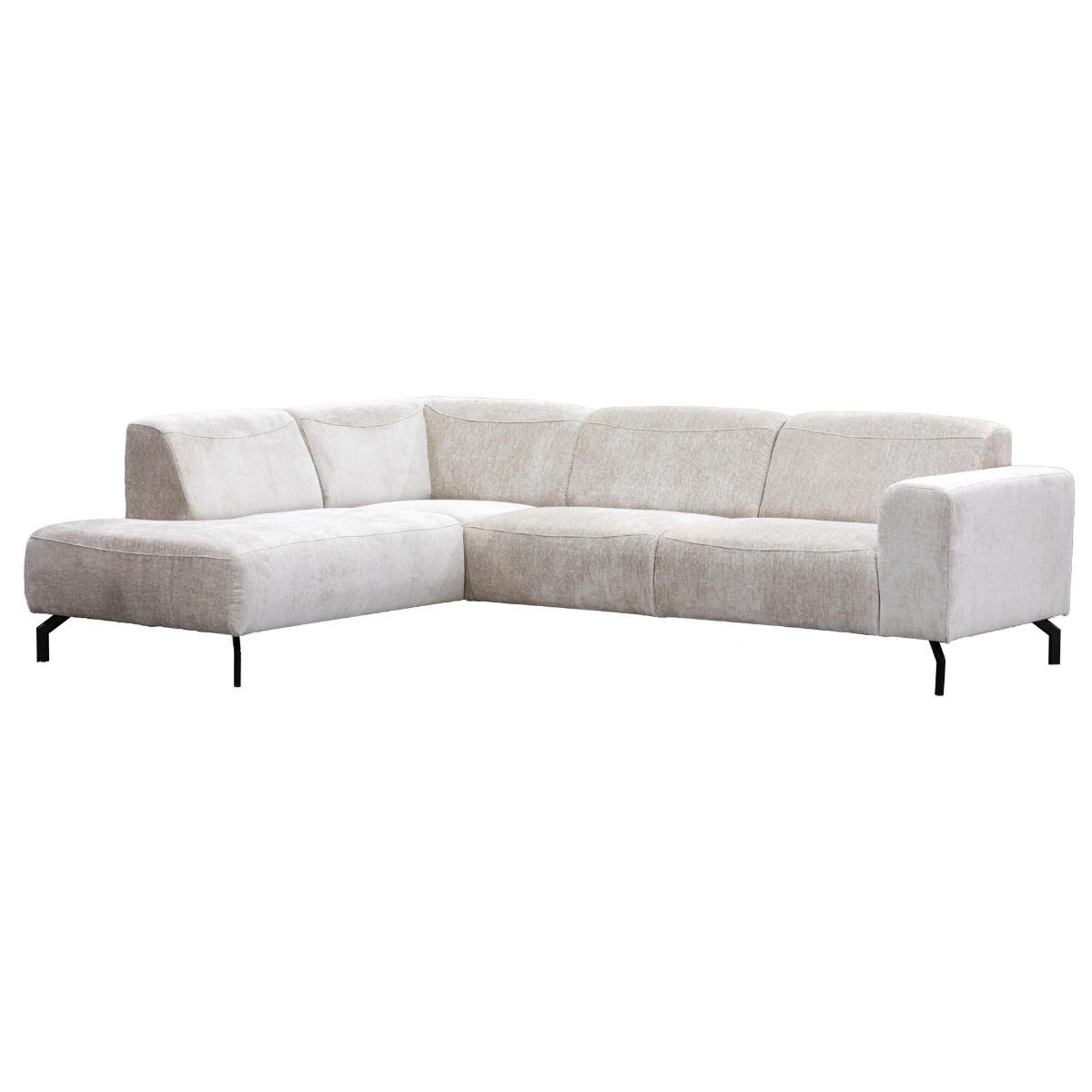 3,5-SITZER-ECKSOFA mit ecke auf der linke Seite aus Stoff, beige - Beige, Textil (275/210cm) - Giga Meubel
