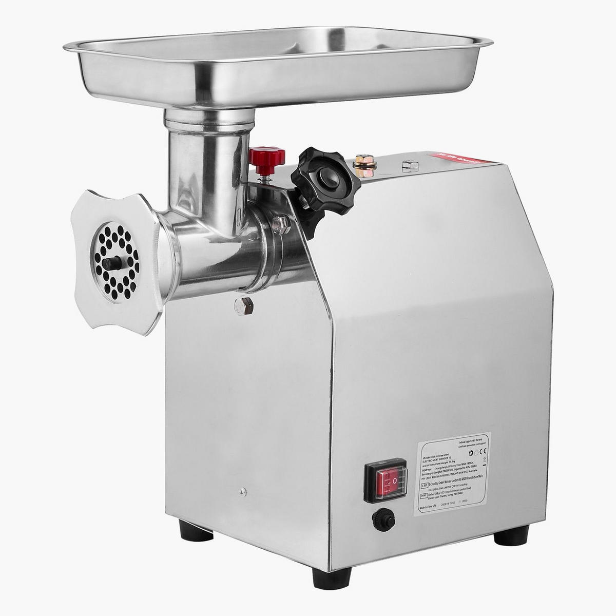 FLEISCHWOLF GEWERBLICHER ELEKTRISCHER 850W Edelstahl Silber - Silberfarben, Metall (31.01/46.02/42.01cm) - Rolipo