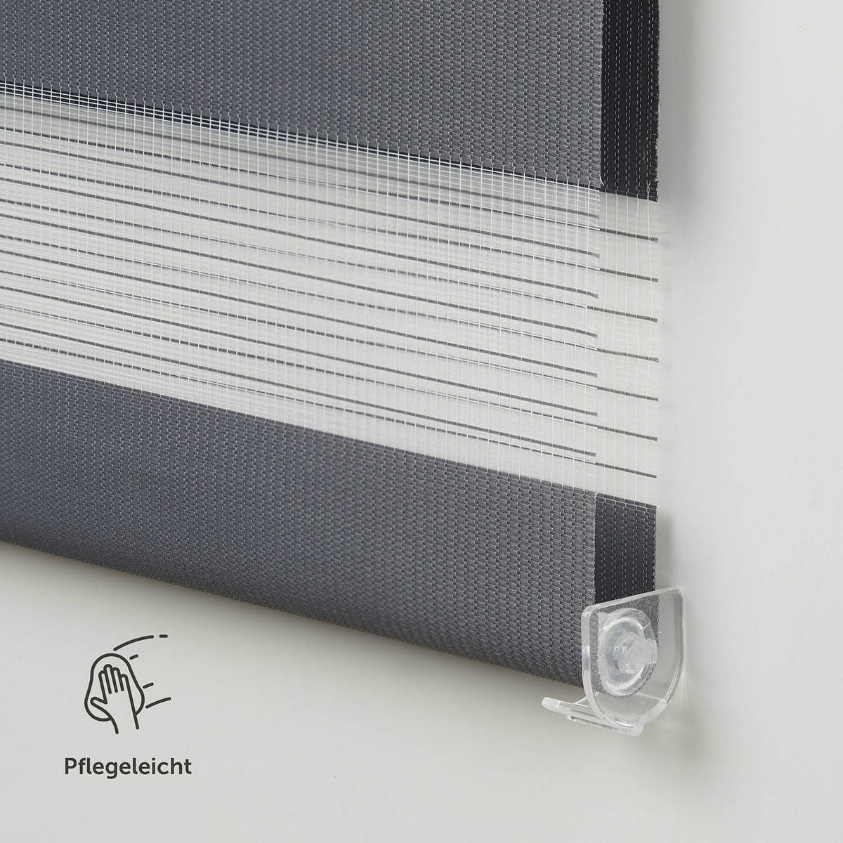 DOPPELROLLO 60/195 cm, Schwarz|Weiß - Schwarz/Weiß, Textil (60/195cm)