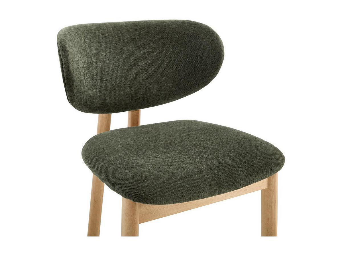 6ER-SET Stühle - Stoff & Kautschukholz - Grün - FALDRA - Grün, Textil (61.5/76/50cm) - Vente-Unique