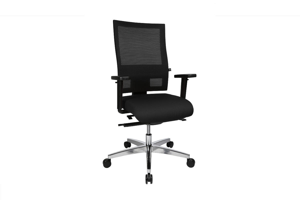 BÜROSTUHL TOBI Schwarz Kunststoff Höhenverstellbar - Silberfarben/Schwarz, Kunststoff/Metall (70/101/70cm) - KAWOLA