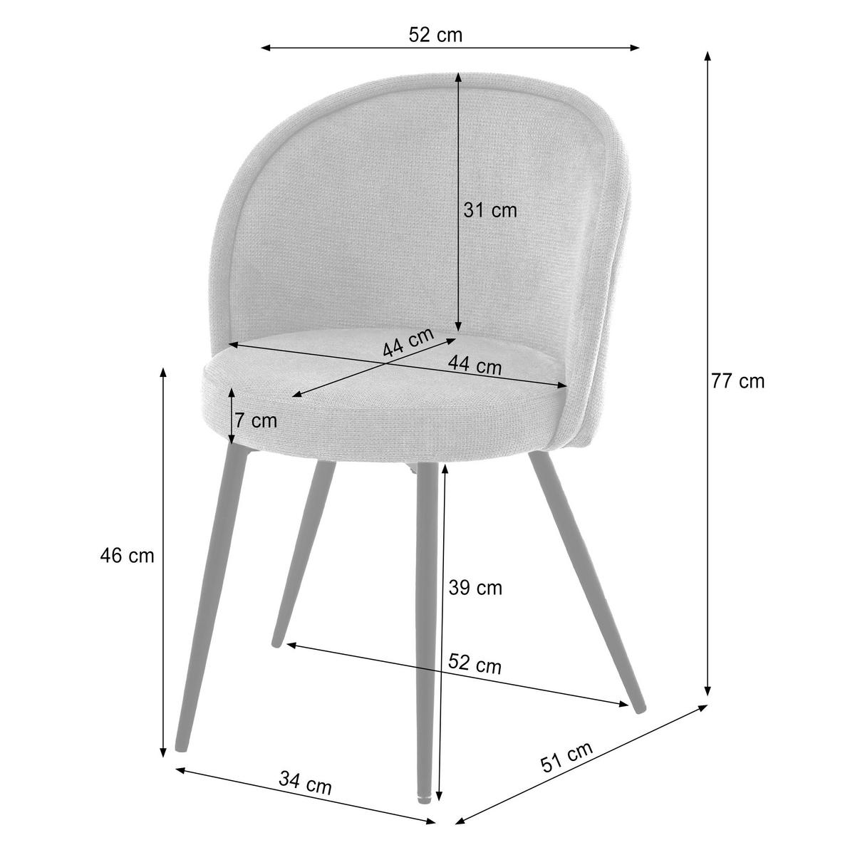 STÜHLE Gappo, Polsterstuhl mit gepolsterter Rückenlehne, Metallbeine, Dunkelbeige - Schwarz/Cappuccino, Metall (52/77/51cm) - Beautysofa