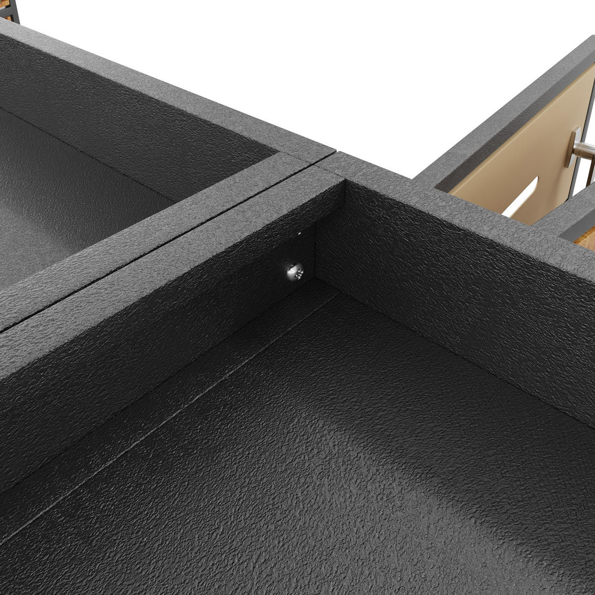 MÜLLTONNENBOX aus Stahl in Grau Holzoptik mit Pflanzdach & Schloss - Grau, Metall (264/124/80cm) - Modfu