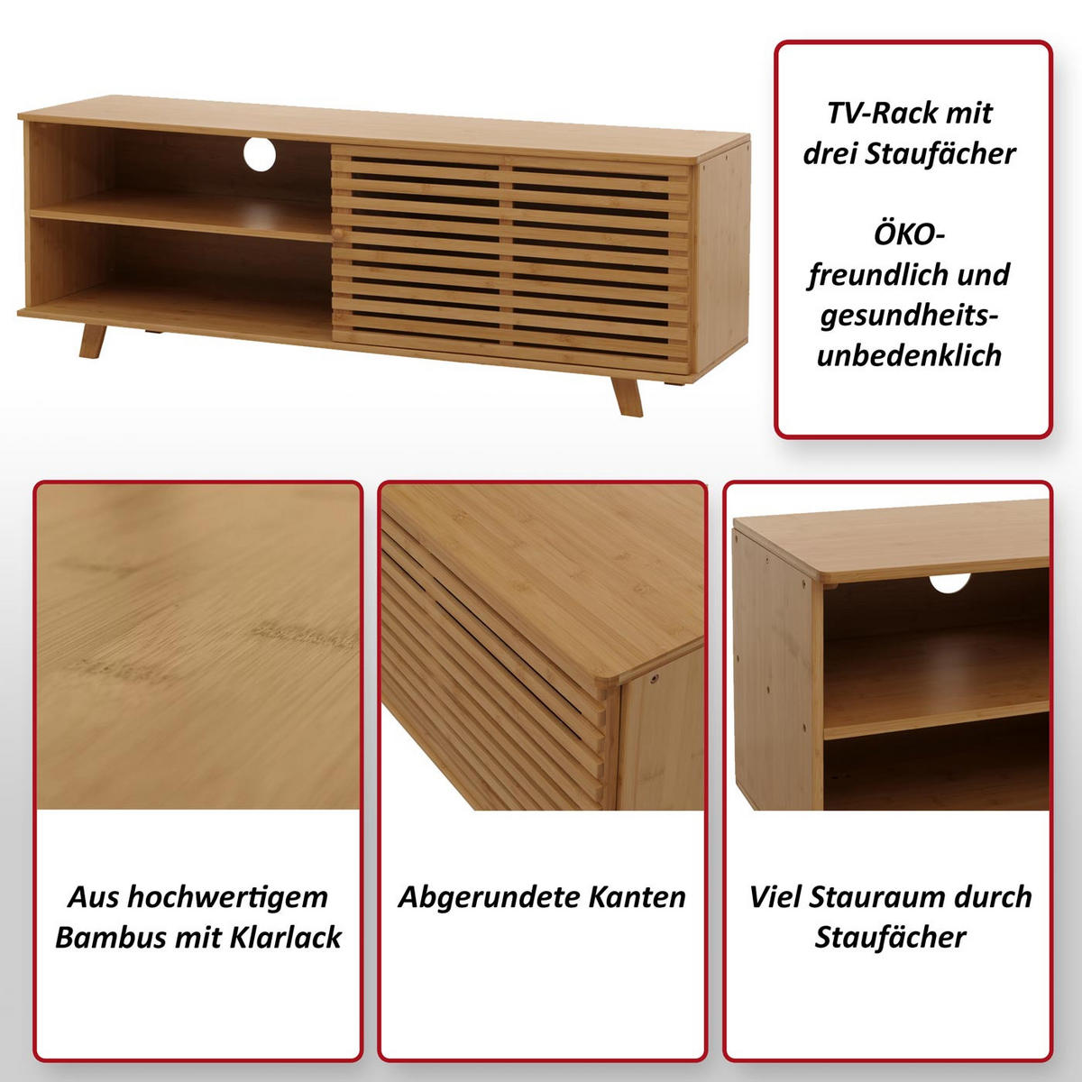 TV-RACK hnedý - hnedá, drevo (140/50/40cm) - MCW