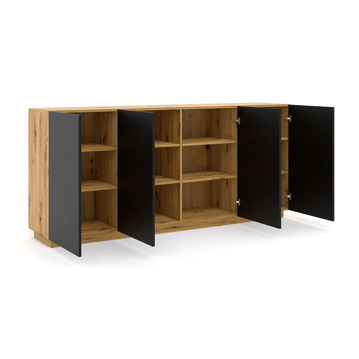 KOMODA Aurus Drvo i crno - crna, drvni materijal (198/89/41cm) - Petits-meubles
