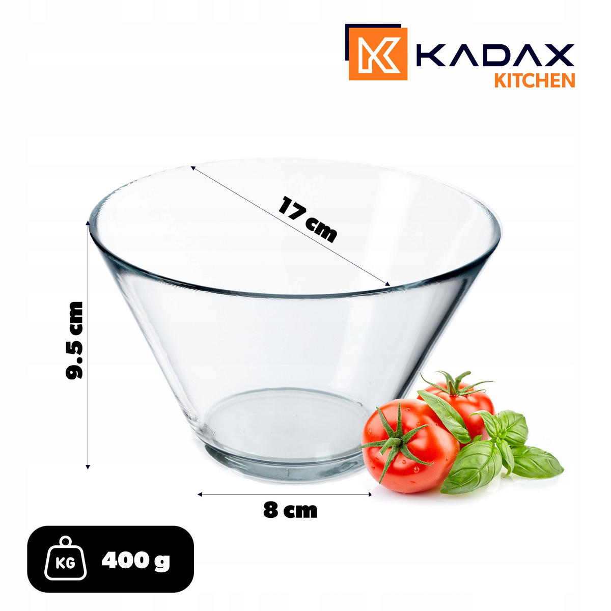 SALATSCHÜSSEL für Snacks, 17 cm, 1 Stück - Transparent, Glas (17cm) - KADAX