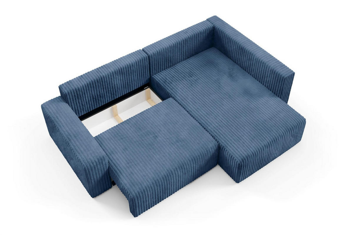 ECKSOFA Natalia Xl - Dunkelblau, Holzwerkstoff/Textil (245/182cm) - Fun Möbel