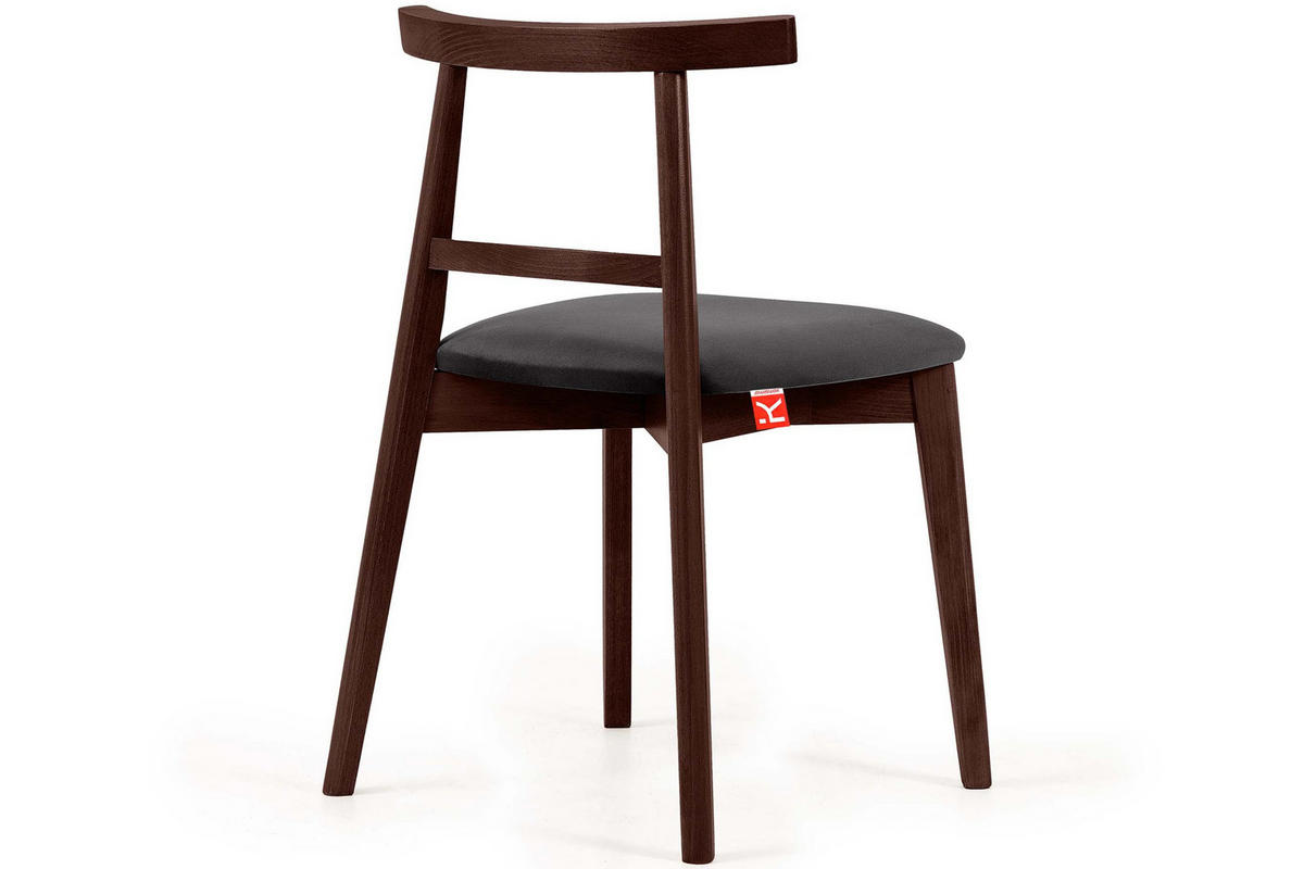 ESSTISCHSTÜHLE LILIO 2 St Vintage, Graphit / Mahagoni - Dunkelgrau, Holz/Textil (47/76/45cm) - KONSIMO®