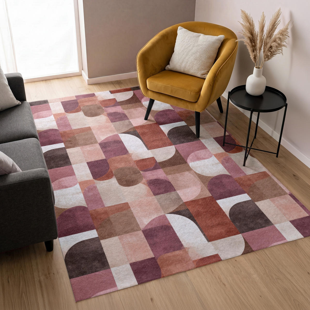 KOBERCE - Geometria - Moderné - Retro - 140x200 cm - viacfarebná, textil/plast (140/0.4cm) - OnlyWow