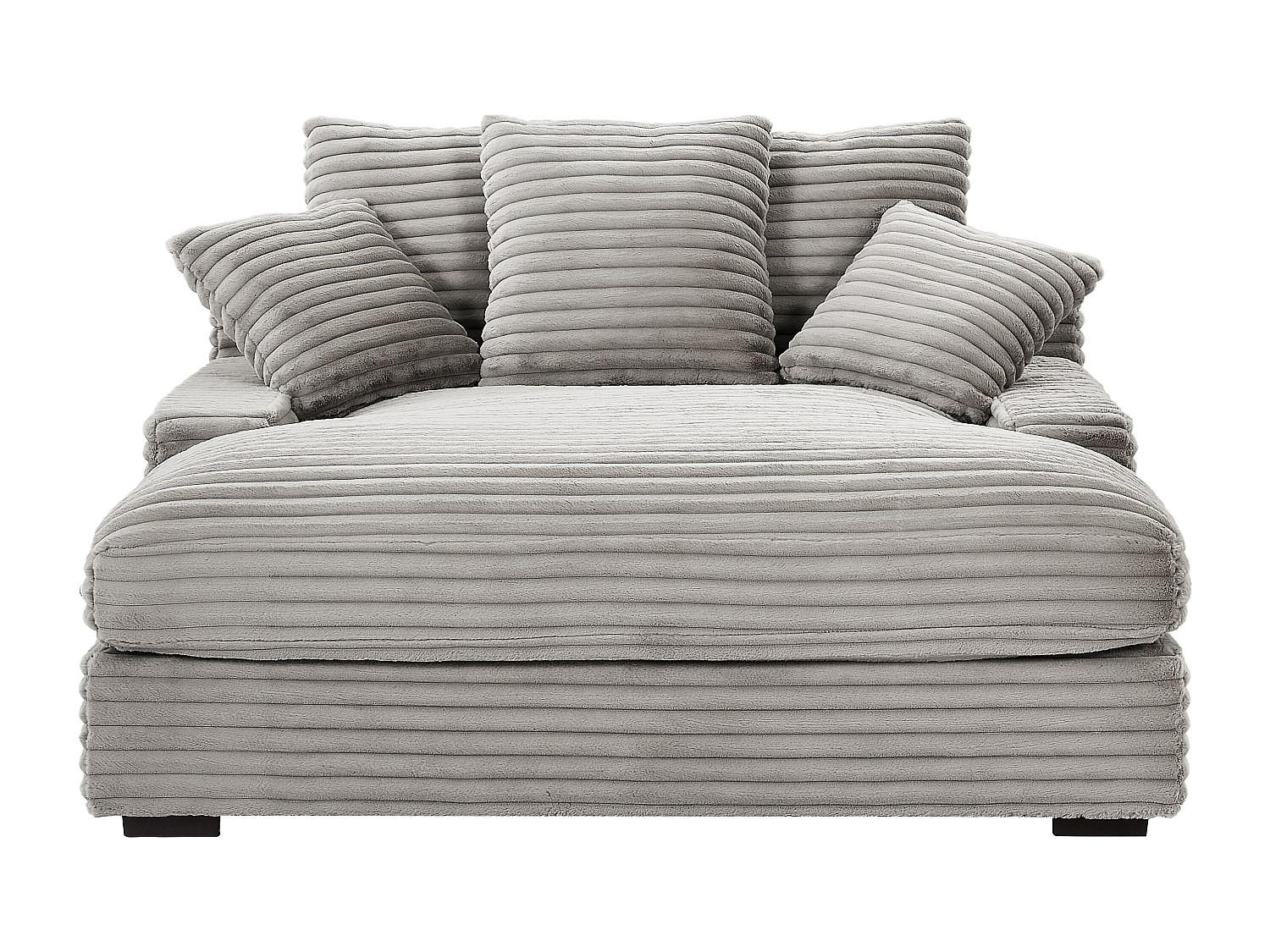 RECAMIERE ohne Schlaffunktion - 1 Person, 2 Personen - Samt, Stoff - Grau - - Grau, Textil (163/95/168cm) - Vente-Unique