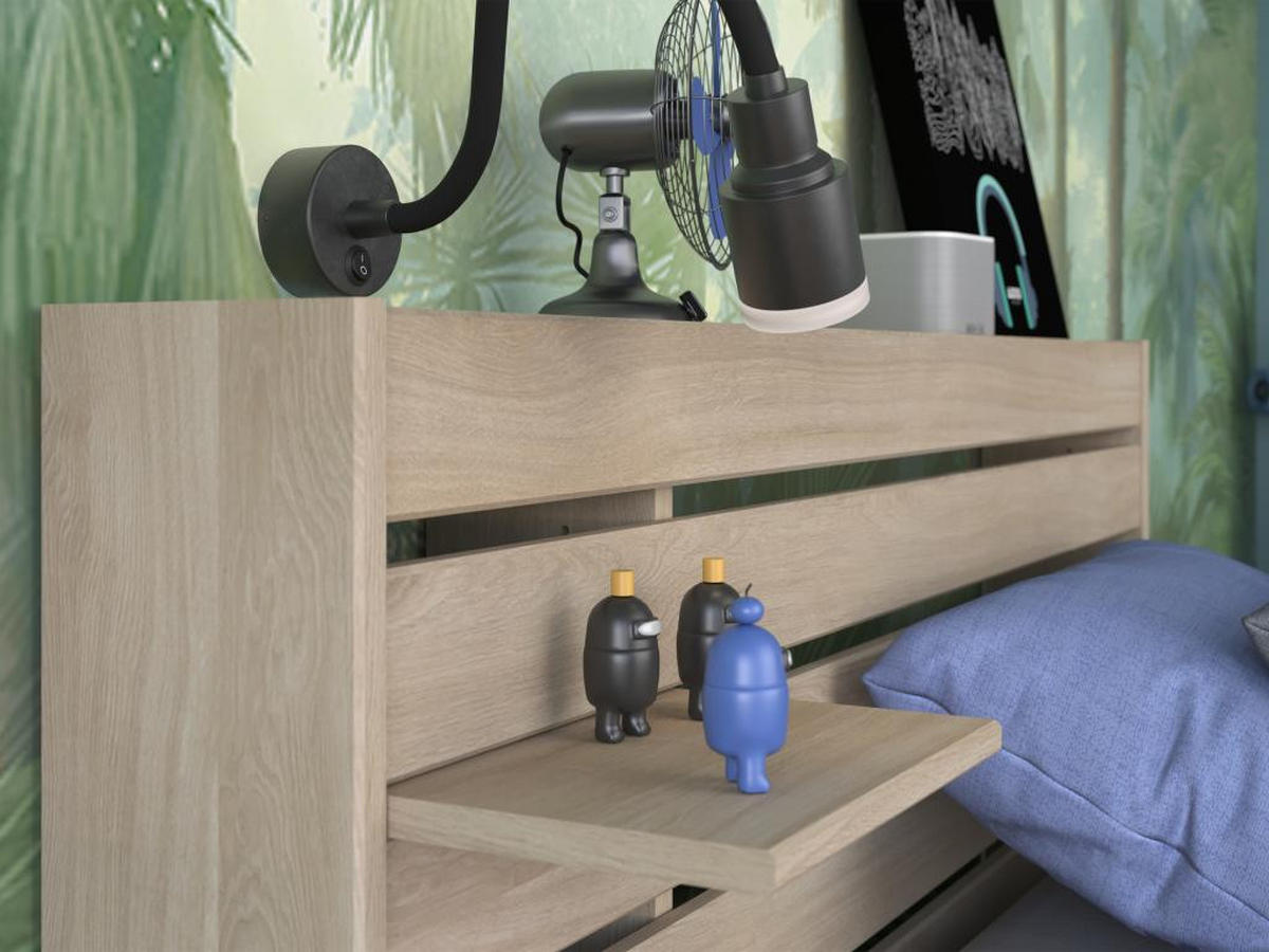 STAURAUMBETT Escale 1 90x200cm Japanische Eiche - Braun, Holz/Holzwerkstoff (90/190cm) - Vente-Unique