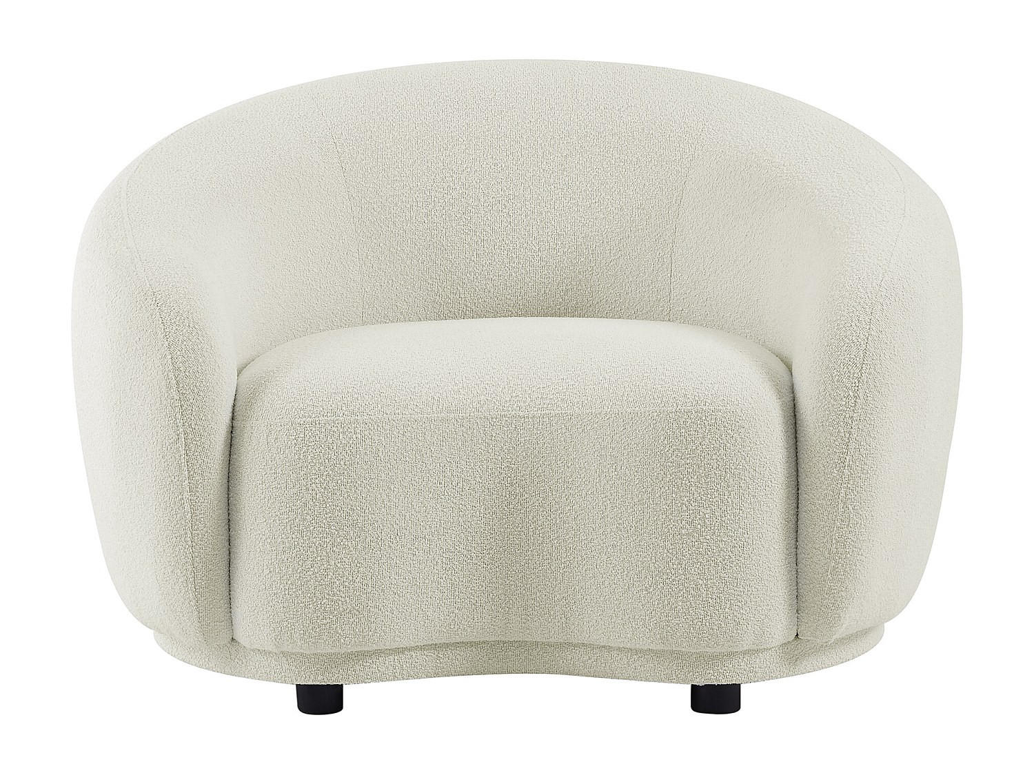 SESSEL mit gerader Rückenlehne - 1 Person - stoff - weiß Bovana - Weiß, Holz/Textil (110/70/90cm) - Vente-Unique
