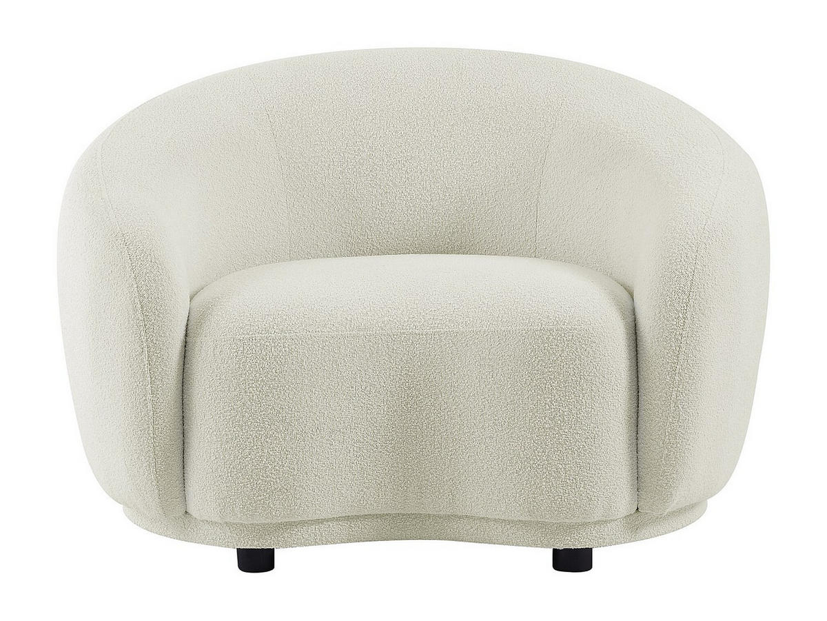 SESSEL - Bouclé-Stoff - Elfenbeinweiß - BOVANA - Weiß, Textil (110/70/90cm) - Vente-Unique