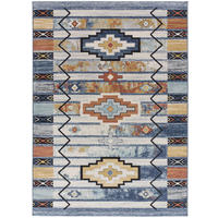 VINTAGE-TEPPICHE Blau Mabel 120/170 cm - Blau/Beige, Textil (120/170cm) - Atticgo