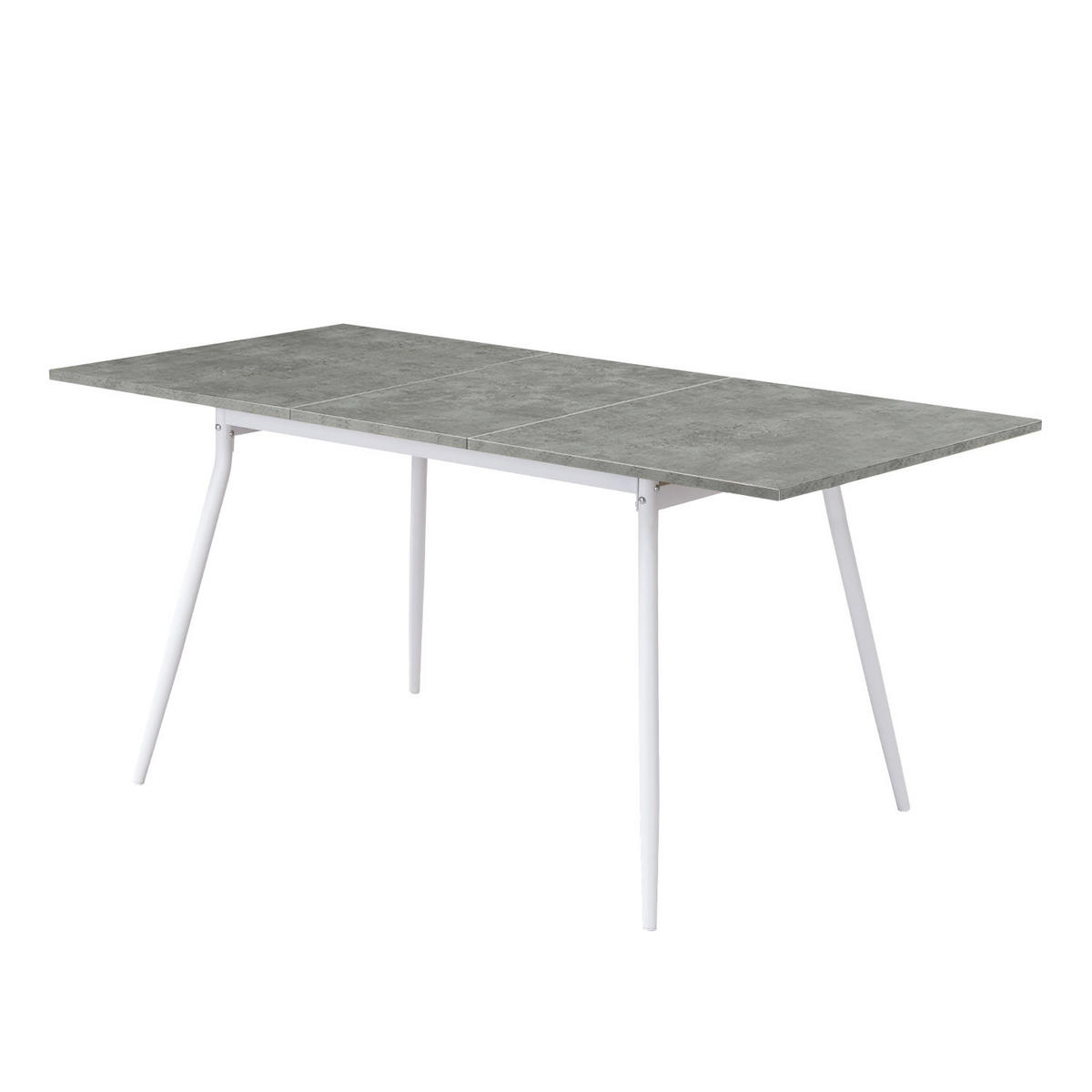 ESSTISCH LIO 120-160/80/76 cm - Weiß/Grau, Holzwerkstoff/Metall (120/80/76cm) - B&D Home