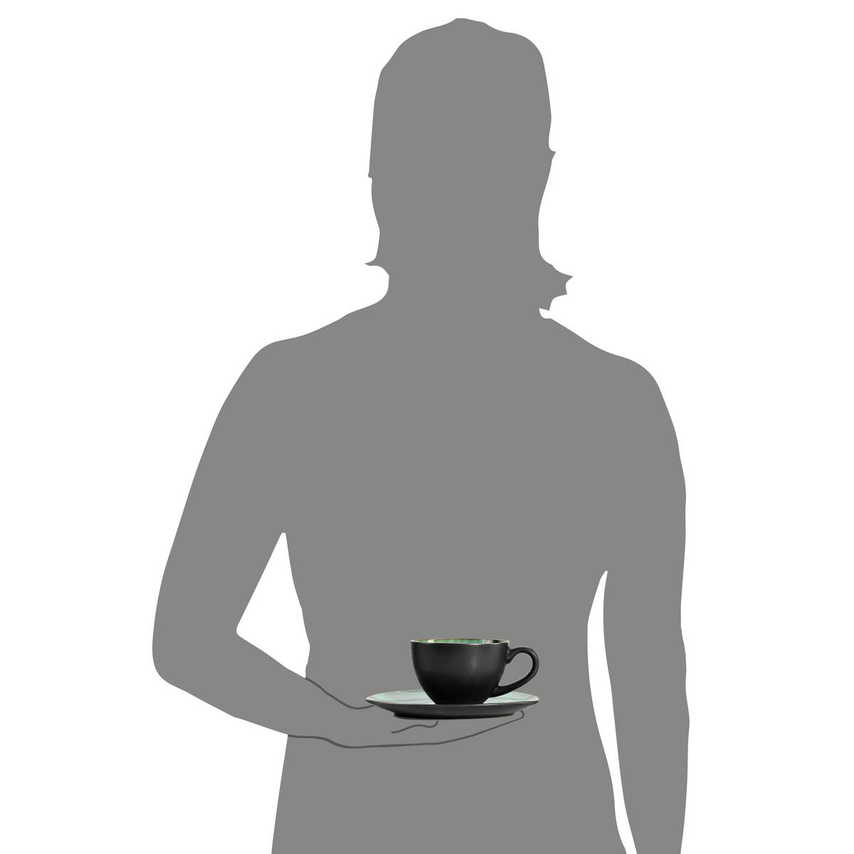 KAFFEESERVICE PALM BEACH - 12 teilig aus Steingut - Grün, Keramik (26/34/24.75cm) - Sänger