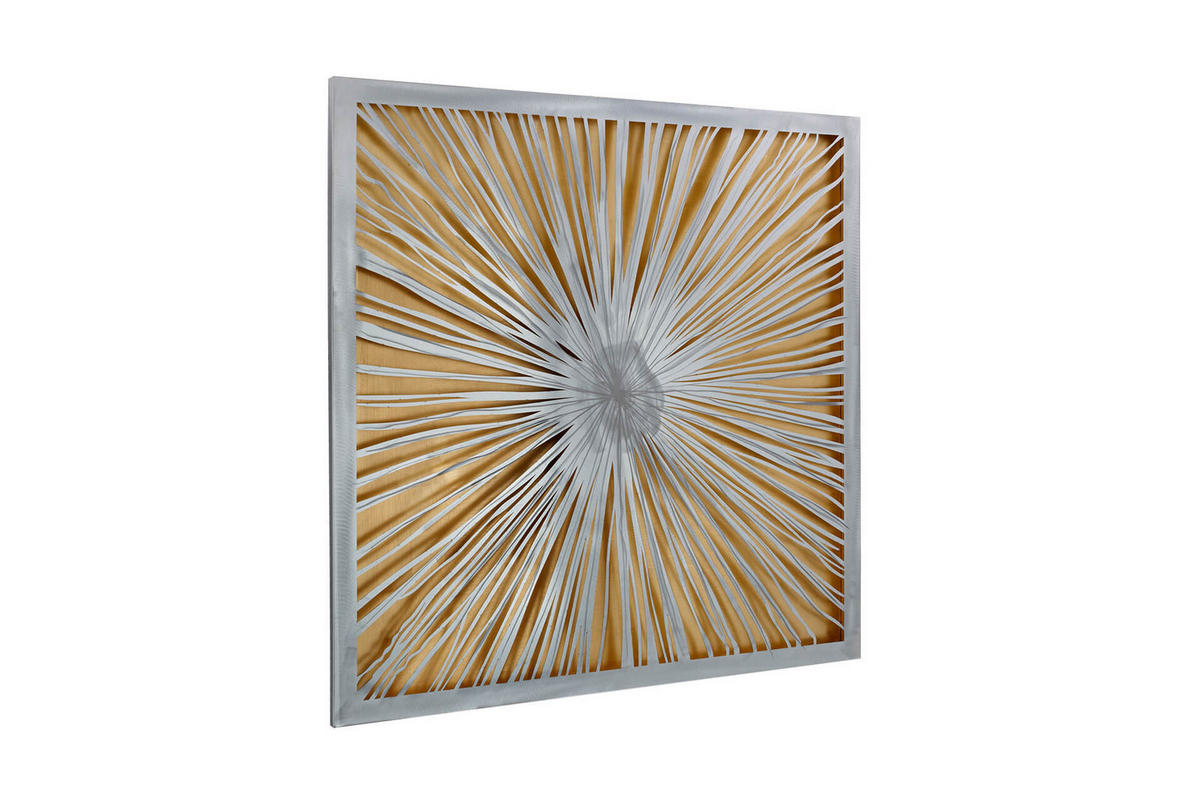 METALLBILD Gold 80/80 cm - Silberfarben/Goldfarben, Metall (3/80cm) - KUNSTLOFT