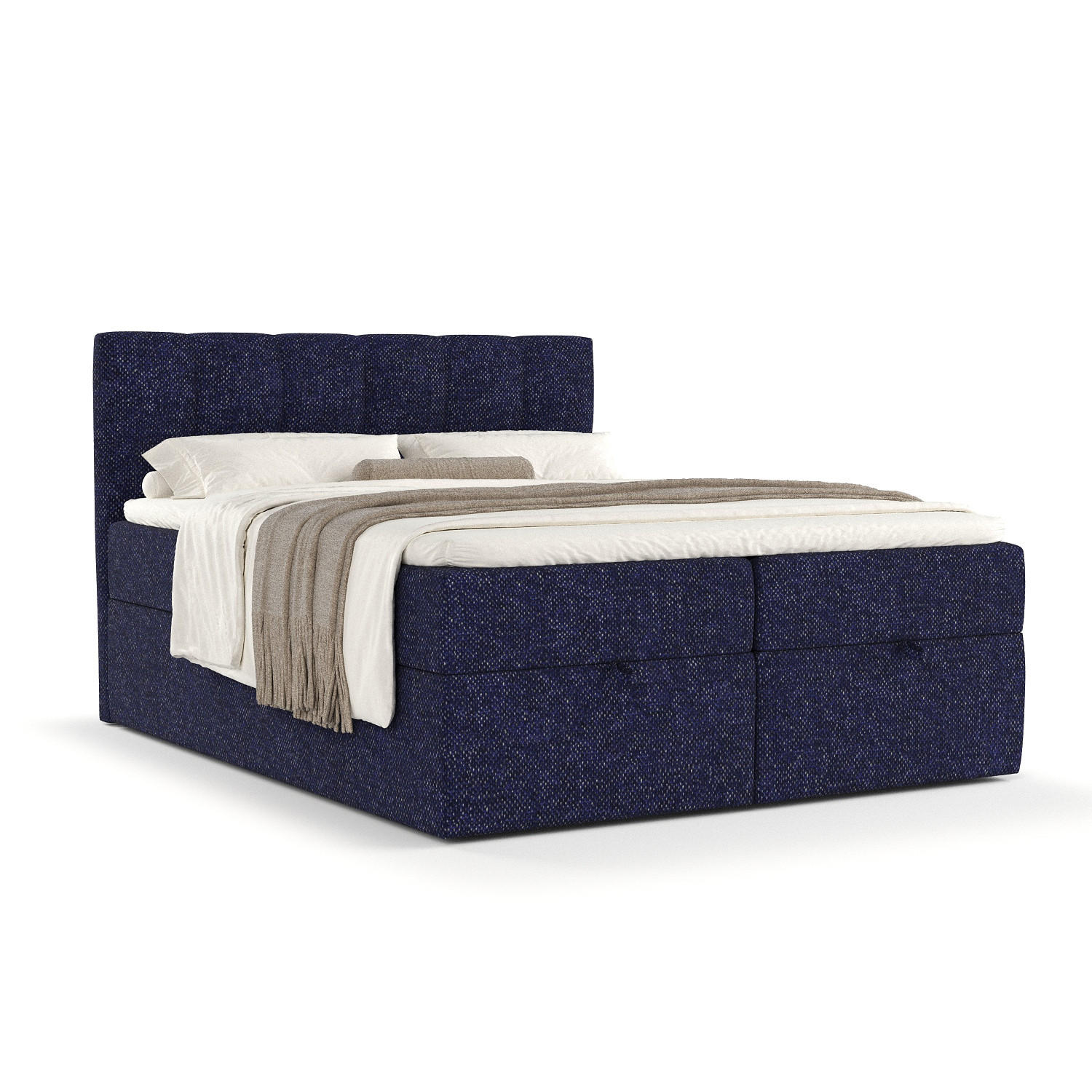 BOXBETT Shay Marineblau 200/200 cm - Schwarz/Dunkelblau, Holz/Holzwerkstoff (200/200cm) - Maison de Reve
