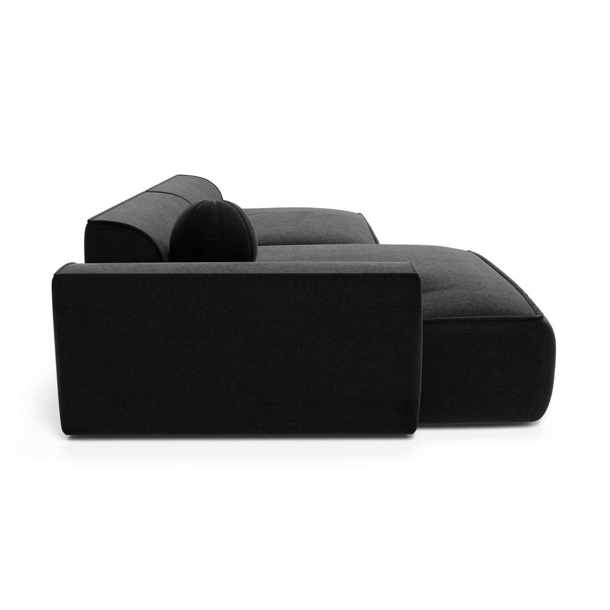 ECKSOFA LINKS Samt Dunkles Anthrazit 260cm - Anthrazit, Textil (155/260cm) - Sia Home