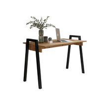 SCHREIBTISCH Frame Wotan Eiche, mit Schwarz Metallbeine - Eiche Wotan/Schwarz, Holzwerkstoff (680/1200/820cm) - Bettso