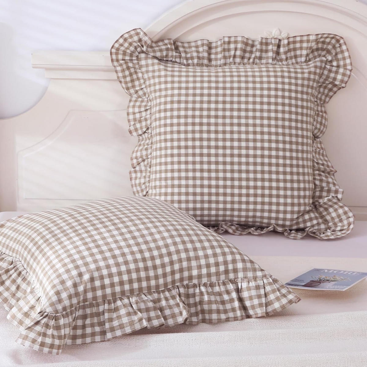 KISSENBEZUG – ohne Füllung – 45 x 45 cm – Kaffeebraun - Gelb, Textil (45/45cm)