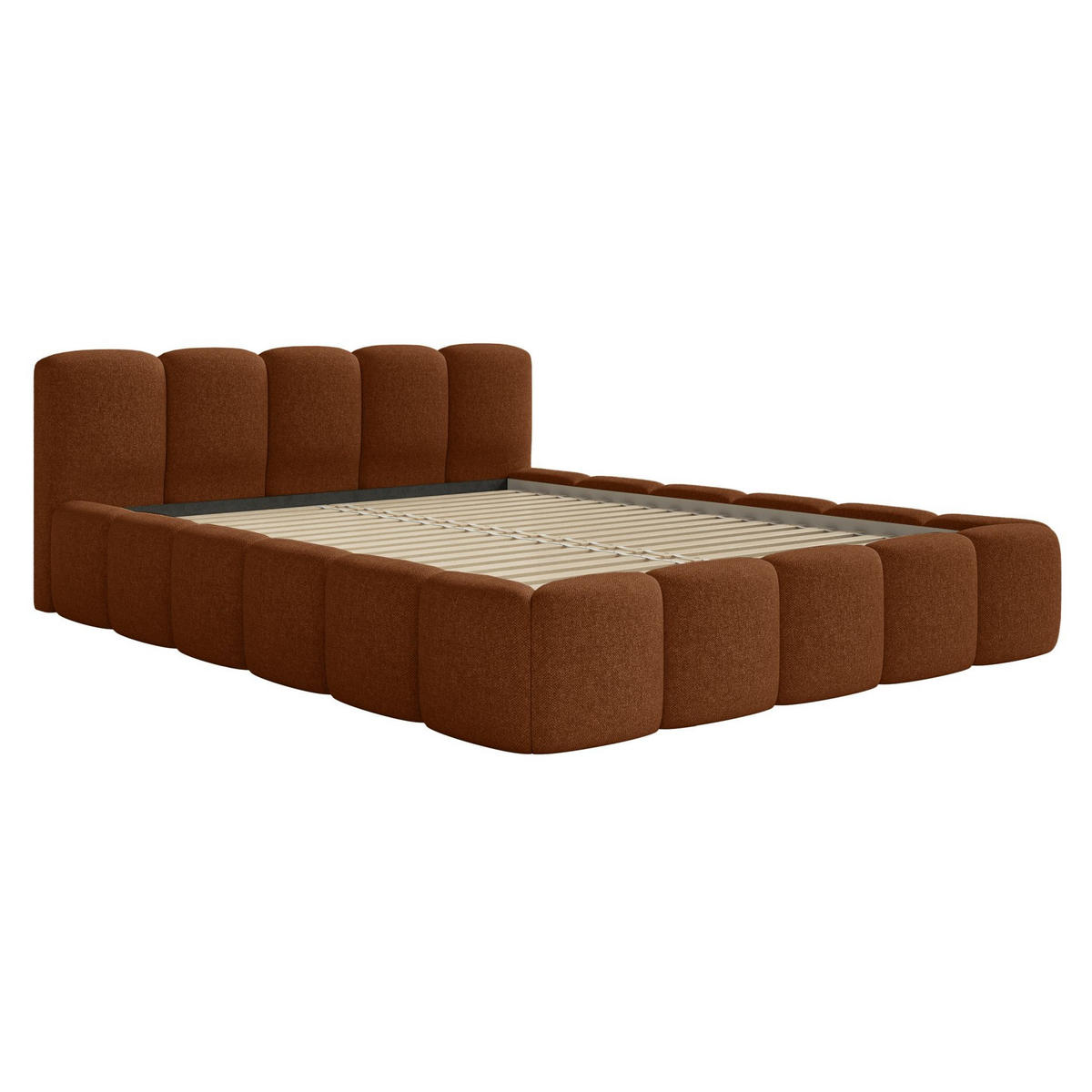 POLSTERBETT Cloudy Low Kupfer Chenillebezug 180x200 - Kupferfarben, Textil (180/200cm) - Selsey