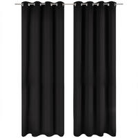 VERDUNKLUNGSVORHÄNGE Emelie 140/225 cm,2er-Set, mit Hitze- und Kälteschutz,Schwarz - Schwarz, Kunststoff (140/225cm) - Blumtal