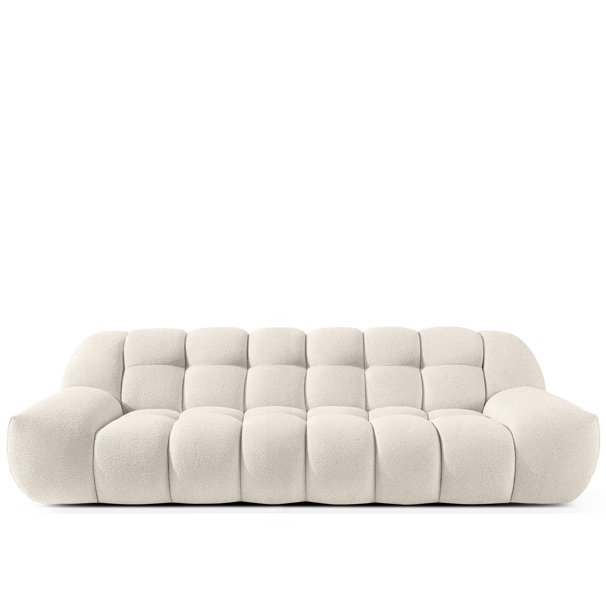 EINZELSOFA VENA Bouclé, Weiß - Weiß, Holz/Textil (254/72/105cm) - KONSIMO®