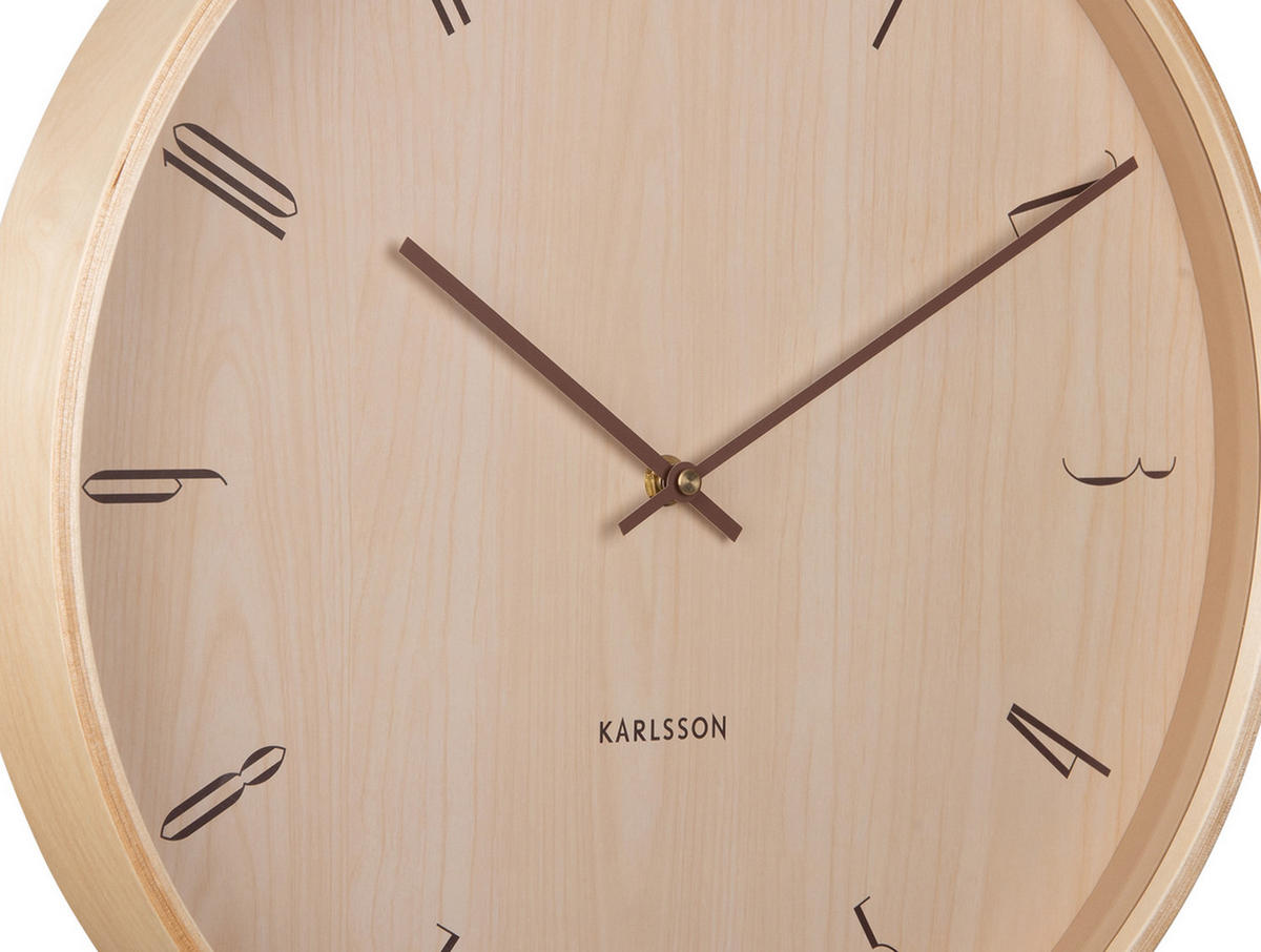 WANDUHR Suave Ø40 cm - Hellbraun, Holz (40/40/5cm) - Karlsson