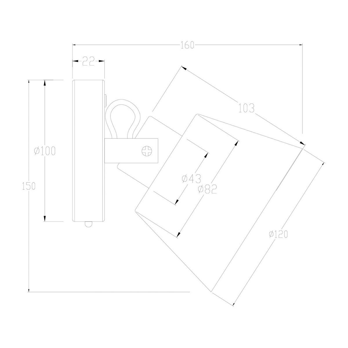 AKKU-WANDLEUCHTE inkl. Fernbedienung - 3-Stufen-Dimmer - Eisen - Schwarz, Metall (12/15/16cm) - home24