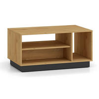 COUCHTISCH Modesto Eiche Style hell / Schwarz 90 / 60 / 49 cm - Hellbraun/Schwarz, Holz/Holzwerkstoff (60/90/49cm) - Feldmann-Wohnen