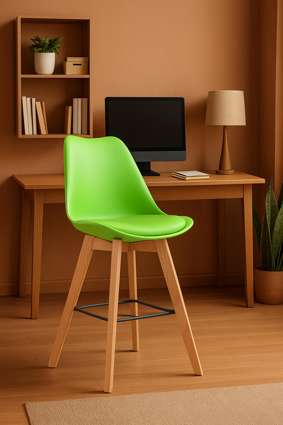 BARHOCKER 2er Set Meta Kunststoff natura grün - Grün, Holz/Kunststoff (48/112/56cm) - TPFLiving