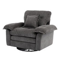 SESSEL in Grau mit 360°-Drehfunktion und Chenillebezug,84/116/96 cm - Grau, Textil (84/96/116cm) - Flora Grace