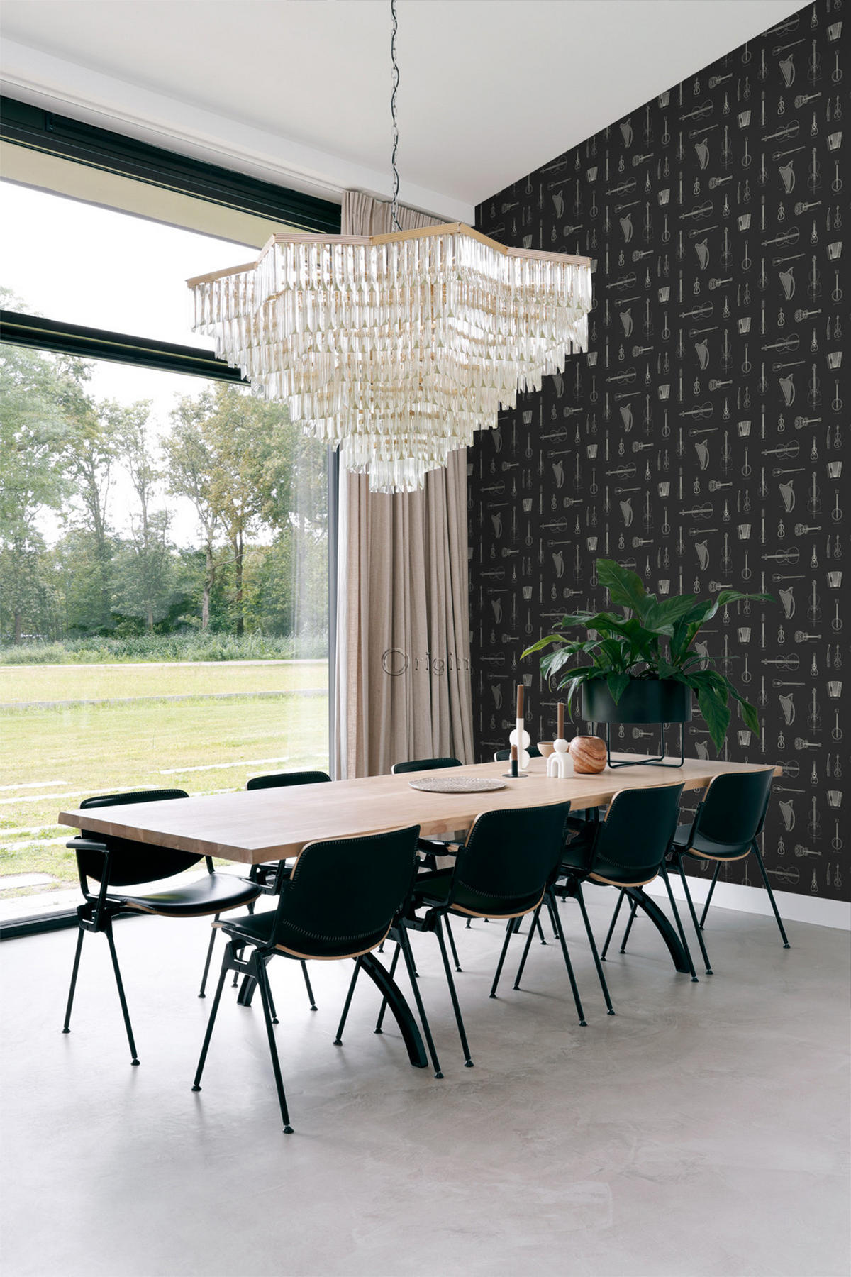 TAPETE Musikintstrumente 53 cm x 10.05 m - Schwarz, Papier (53/1000cm) - Origin Wallcoverings